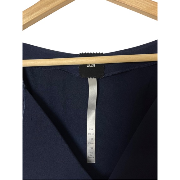 RM Roland Mouret Blue Navy Silk Zip Up Front Dress US 8 2523 - Picture 3 of 7